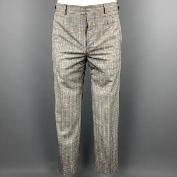 BLACK FLEECE Size 40 Grey Glenplaid Wool Notch Lapel Suit - Picture 3 of 7